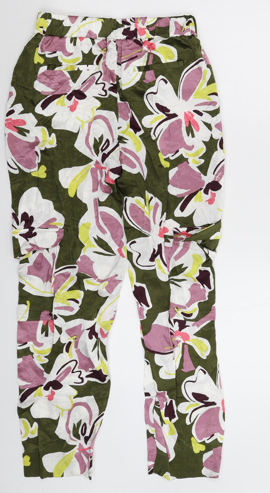Autograph Womens Multicoloured Floral Cargo Trousers Size 6 L27 in