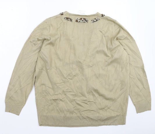 Wardrobe Womens Beige Knit Pullover Jumper Size 18