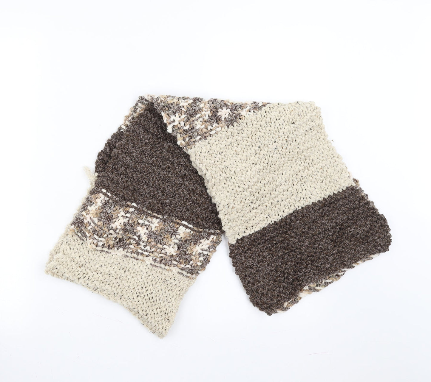 Preworn Womens Brown Striped Scarf