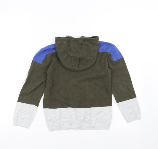 NEXT Boys Green Knit Pullover Hoodie Size 7 Years