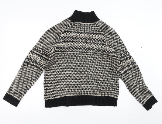 Marks and Spencer Womens Black Geometric Pullover Jumper Size 12
