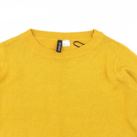 H&M Womens Yellow Pullover Jumper Size S