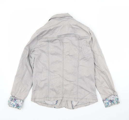 W. Lane Womens Grey Denim Cardigan Jumper Size 8 - Jacket
