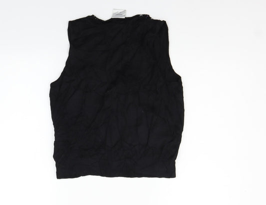 NEXT Womens Black Vest Jumper Size 14