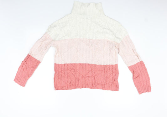 Marks and Spencer Womens Beige Striped Pullover Jumper Size XS