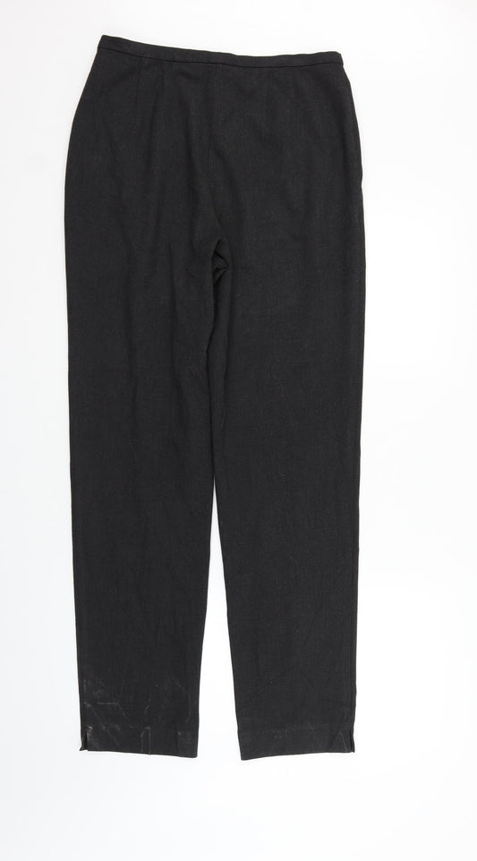 Marks and Spencer Womens Grey Houndstooth Trousers Size 14 L30 in