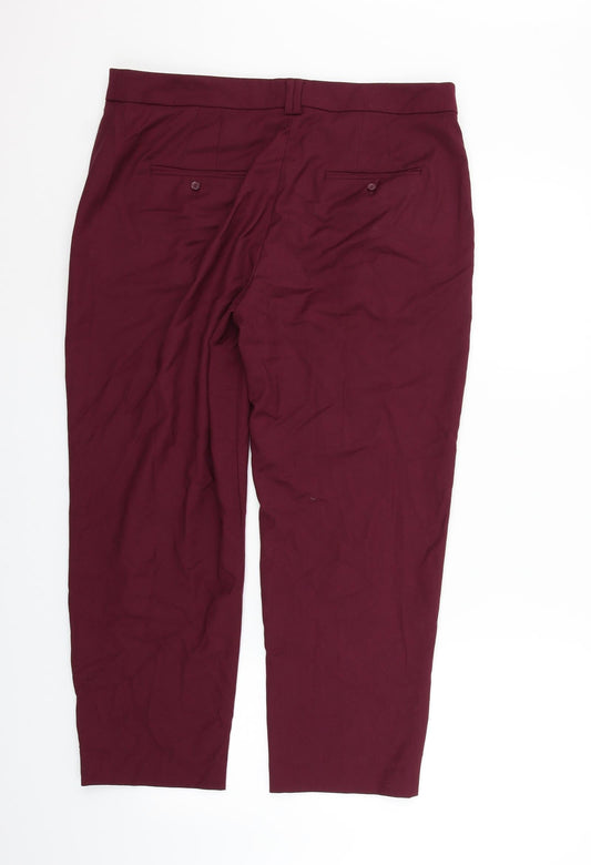 Marks and Spencer Womens Purple Trousers Size 14 L25 in
