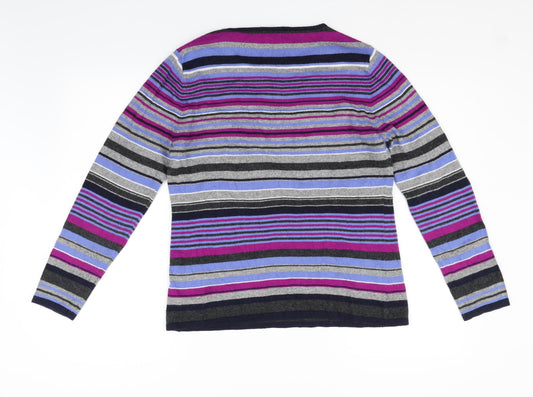 Gerry Weber Womens Blue Striped Pullover Jumper Size M