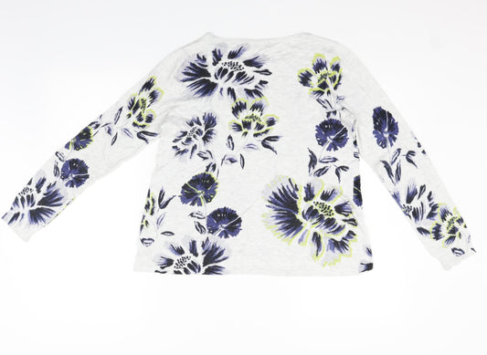 Marks and Spencer Womens Grey Floral Pullover Jumper Size 8