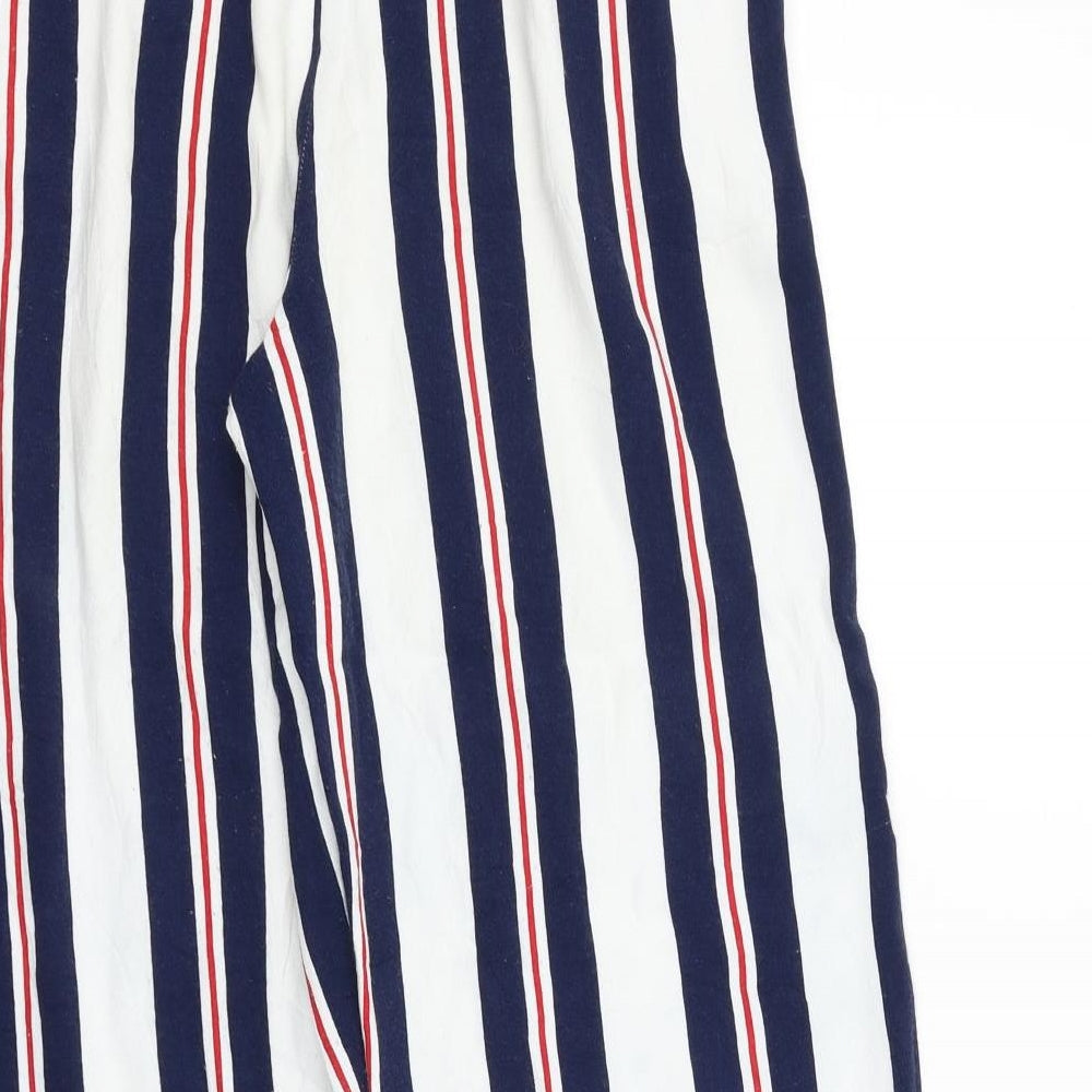 Zara Womens Blue Striped Trousers Size S L26 in
