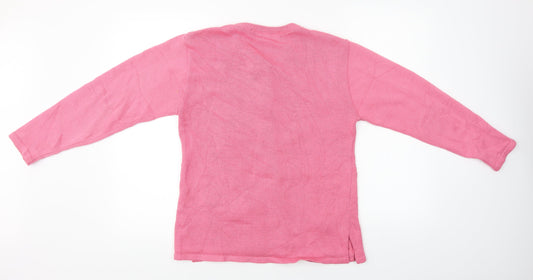solution Womens Pink Cardigan Jumper Size M