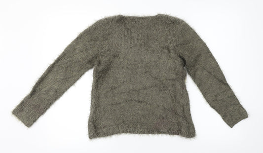 Marbel Womens Grey Pullover Jumper Size S