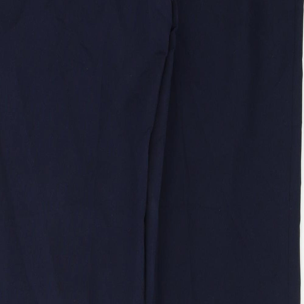 Brand and care label for Papaya women’s blue trousers, size UK 10, 27-inch leg