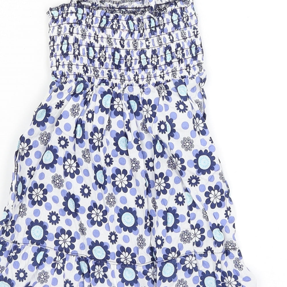 Brand and care label for Cherokee Baby Blue Floral Fit & Flare, size 12-18, Months