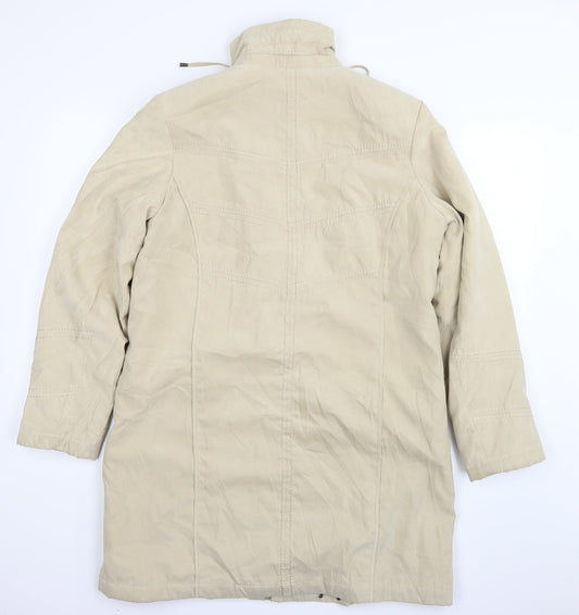 Klass Womens Beige Quilted Coat Size S