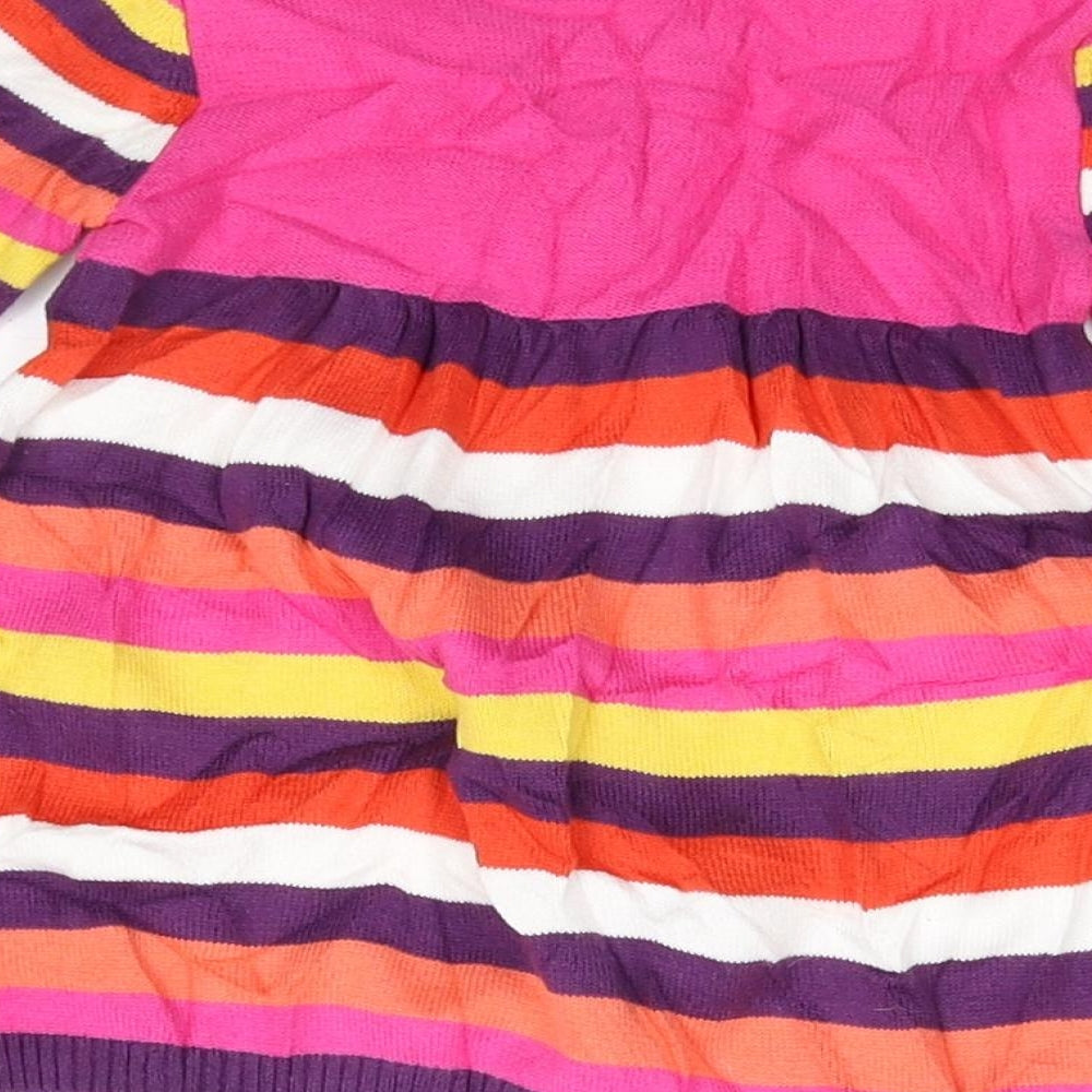 Brand and care label for George girls’ multicoloured striped knit fit & flare, size 3-6, months