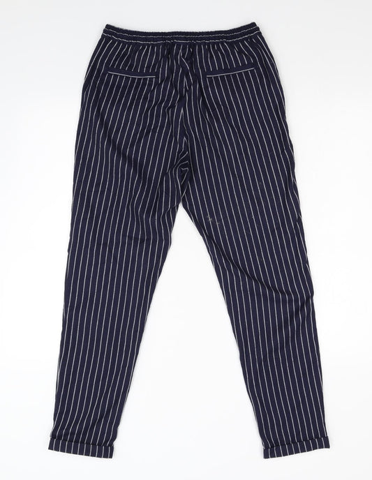 Jovanna Womens Blue Striped Trousers Size 8 L27 in