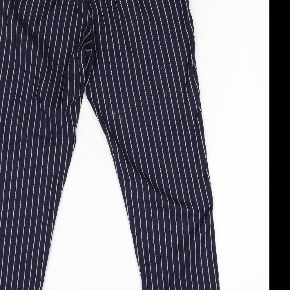 Jovanna Womens Blue Striped Trousers Size 8 L27 in