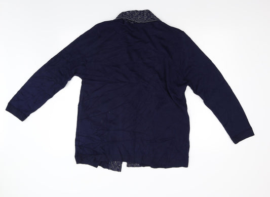 Classic Womens Blue Cardigan Jumper Size L