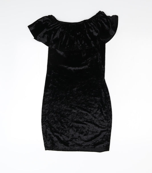 Ethan And Amy Womens Black Batik Velour Bodycon Size S