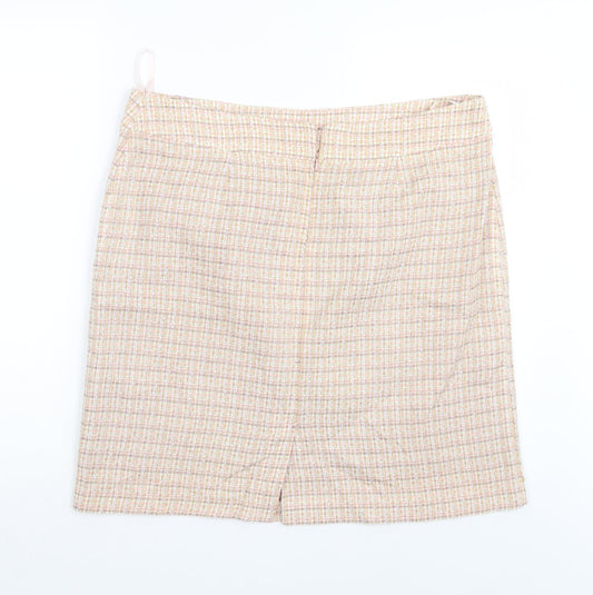 M7Co Womens Pink Check Straight & Pencil Skirt Size 18
