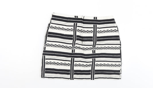 New Look Womens Multicoloured Geometric A-Line Skirt Size 10