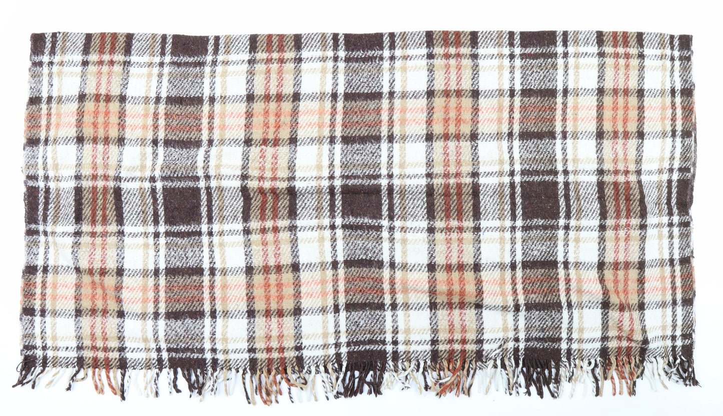 Preworn Womens Brown Check Scarf