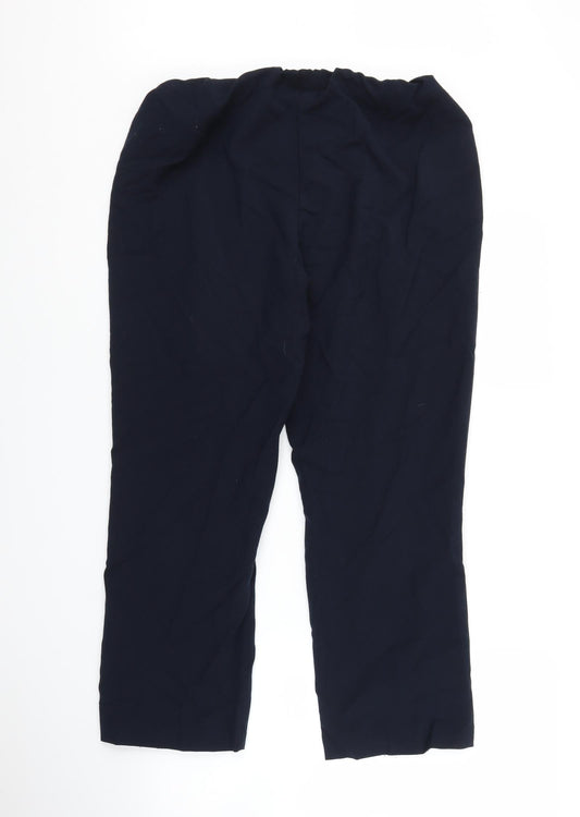 Classic Womens Blue Trousers Size 14 L25 in