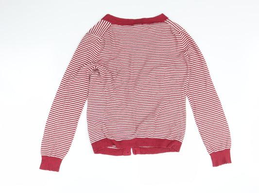 Gap Womens Pink Striped Cardigan Jumper Size M