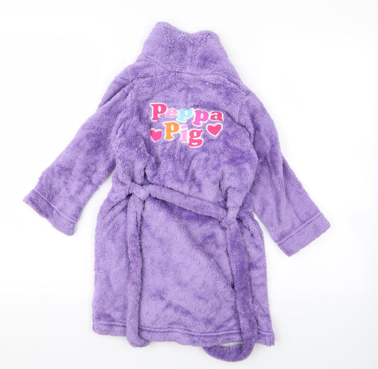 m&s Girls Purple Top Robe Size 4 Years - peppa pig