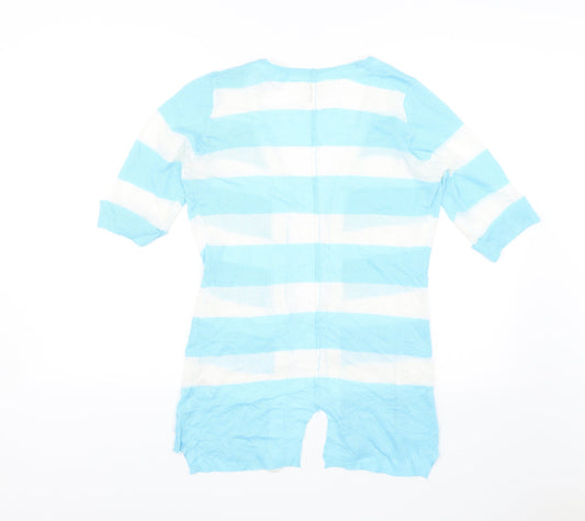 Hypr Womens Blue Striped Shrug Jumper Size S