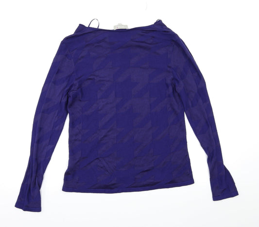 Per Una Womens Blue Geometric Pullover Jumper Size 12