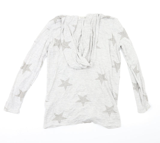 H&M Girls Grey Geometric Cardigan Jumper Size 10-11 Years