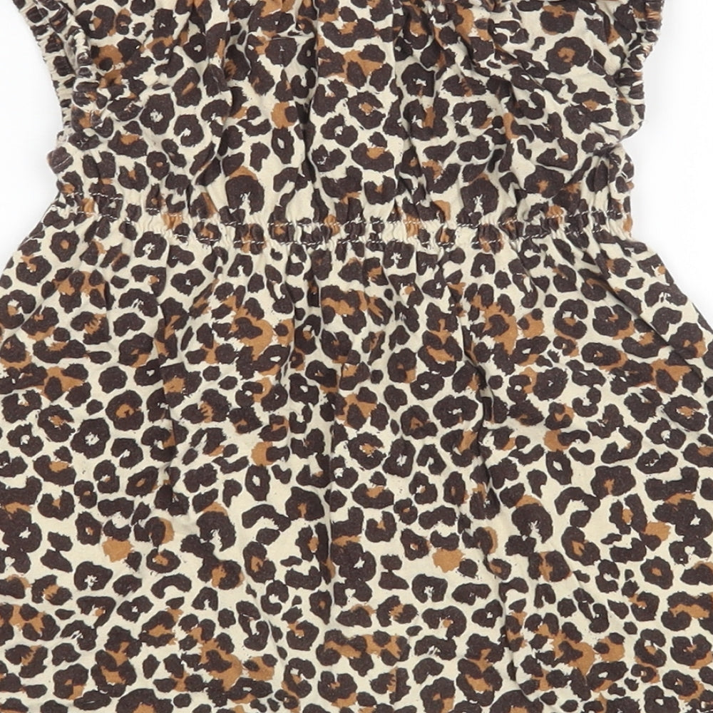 Brand and care label for H&M Baby Brown Animal Print A-Line, size 12-18, Months