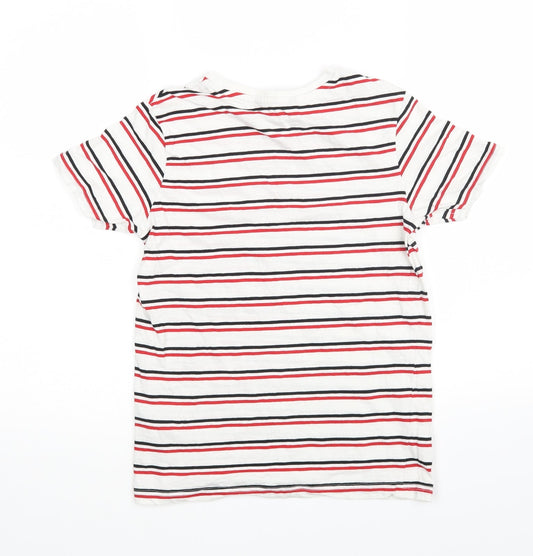 George Boys White Striped Basic T-Shirt Size 10-11 Years