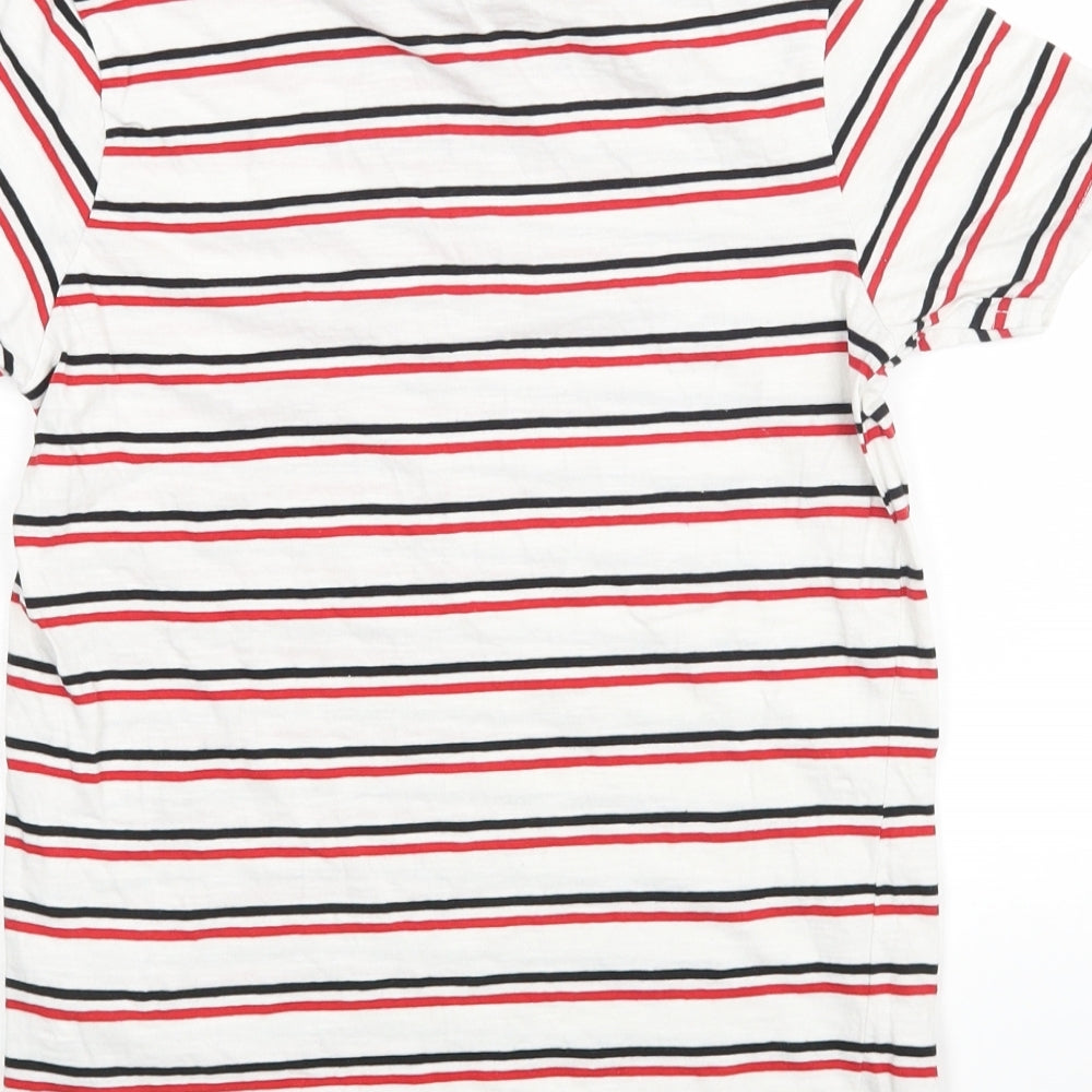 George Boys White Striped Basic T-Shirt Size 10-11 Years