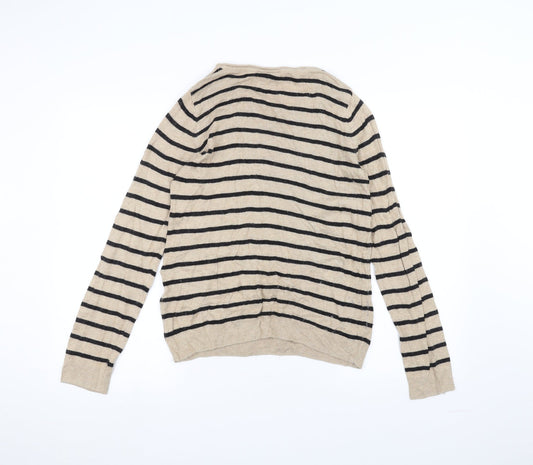 Wallis Womens Brown Striped Basic T-Shirt Size S