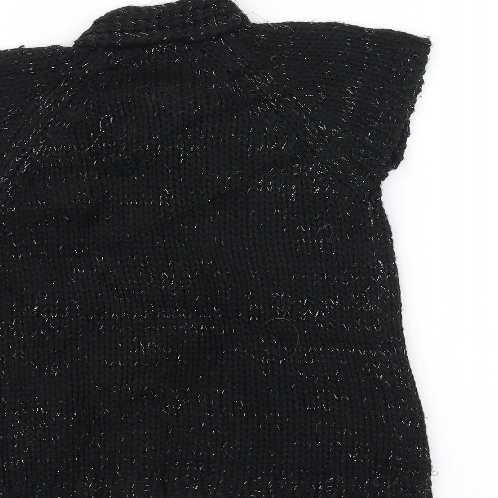 Brand and care label for EthelAustin girls’ black knit jacket coatigan, size 5-6, years