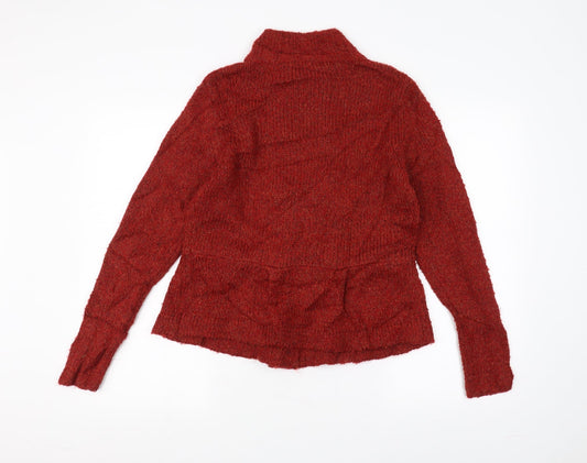 B High Womens Orange Knit Pullover Jumper Size M