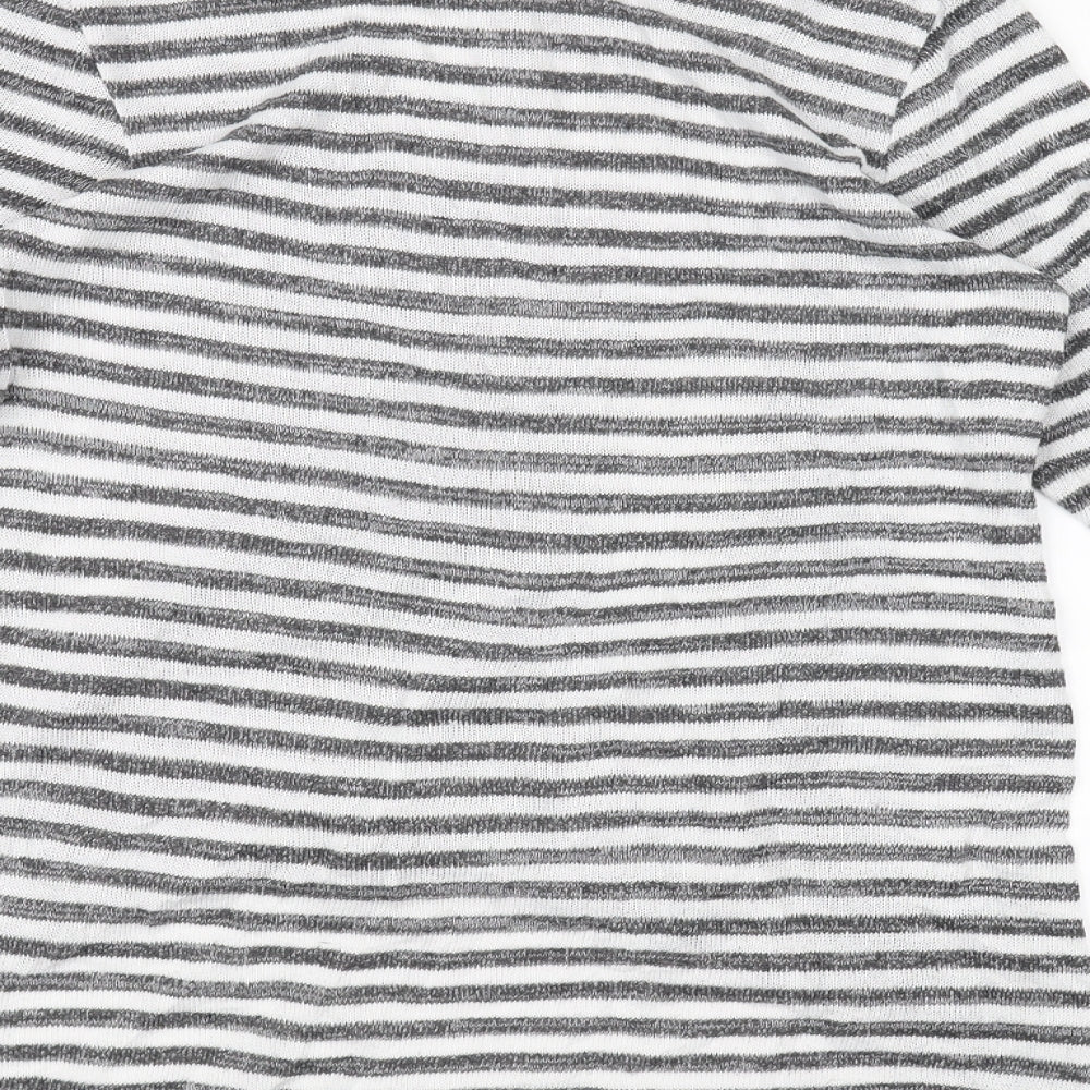 VERO MODA Womens White Striped Basic T-Shirt Size S