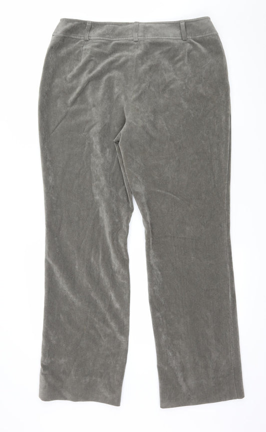Frankenwalder Womens Green Velour Trousers Size 14 L31 in