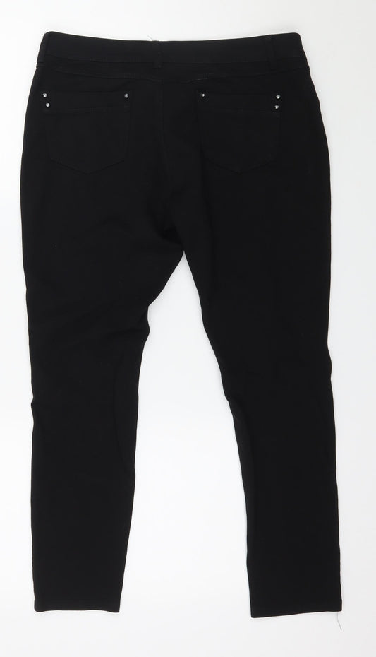 Miss Anna Womens Black Denim Skinny Jeans Size 34 in L26 in