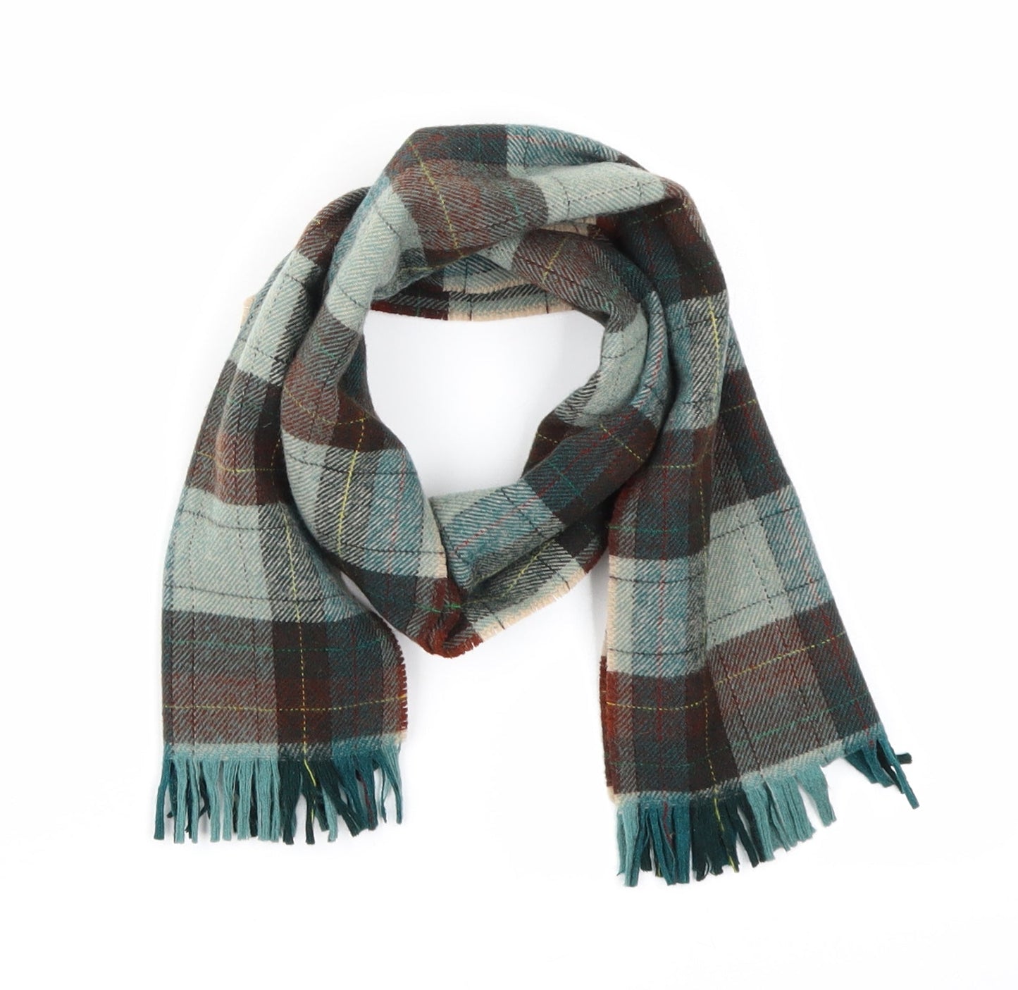 Preworn Unisex Brown Plaid Scarf One Size