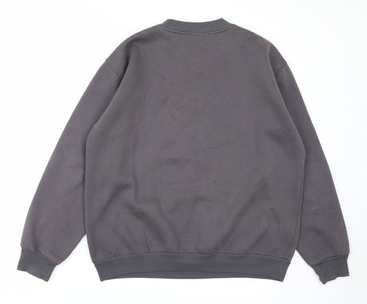 Midnight Sun Design Womens Grey Pullover Sweatshirt Size S