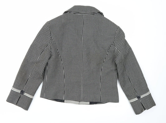NEXT Womens Black Geometric Jacket Blazer Size 10