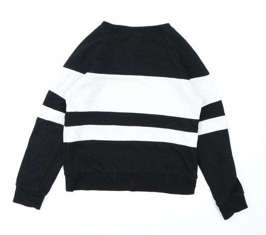 FOREVER 21 Womens Black Striped Pullover Sweatshirt Size S