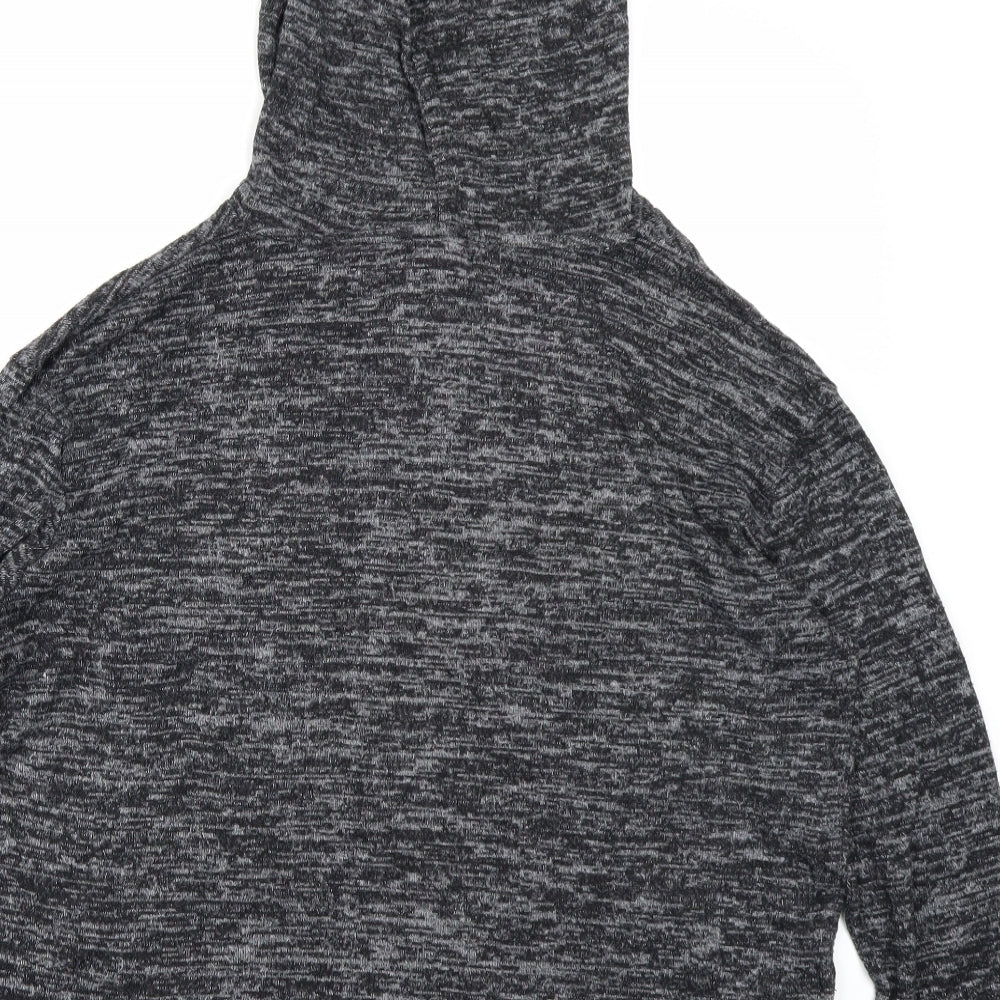 Brand and care label for Papaya women’s black pullover hoodie, size M
