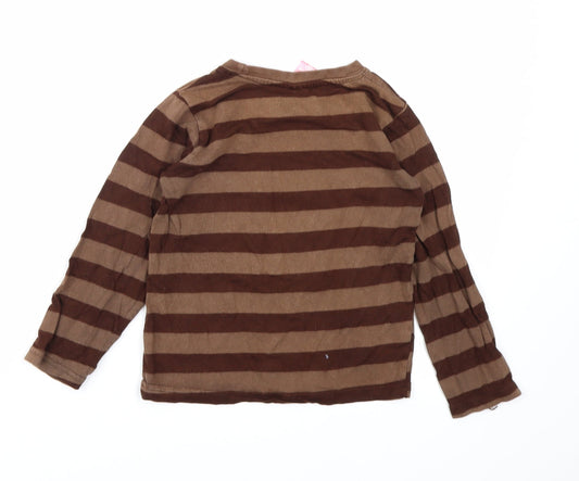 Fisher Boys Brown Striped Basic T-Shirt Size 2-3 Years