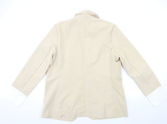 Preworn Womens Beige Jacket Blazer Size 2XL