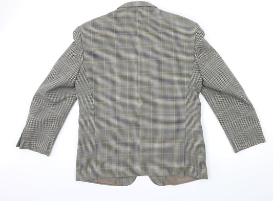 Preworn Mens Beige Check Jacket Suit Jacket Size 40
